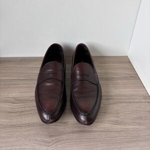 Prada Leather Loafers Men's Leather Burgundy 100% Authentic 10 US